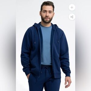 Swet Tailor NWT Stretch Fleece Zip Hoodie in Admiral Blue
